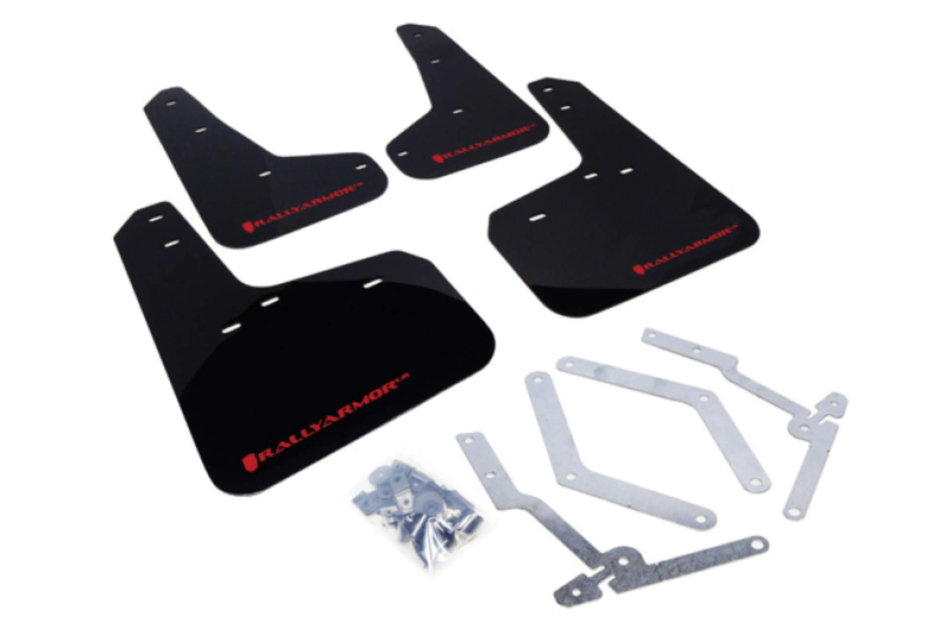 Picture of Rally Armor 12-19 Ford Focus ST / 16-19 RS Black Mud Flap w/Red Logo