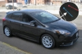 Picture of Rally Armor 12-19 Ford Focus ST / 16-19 RS Black Mud Flap w/Grey Logo