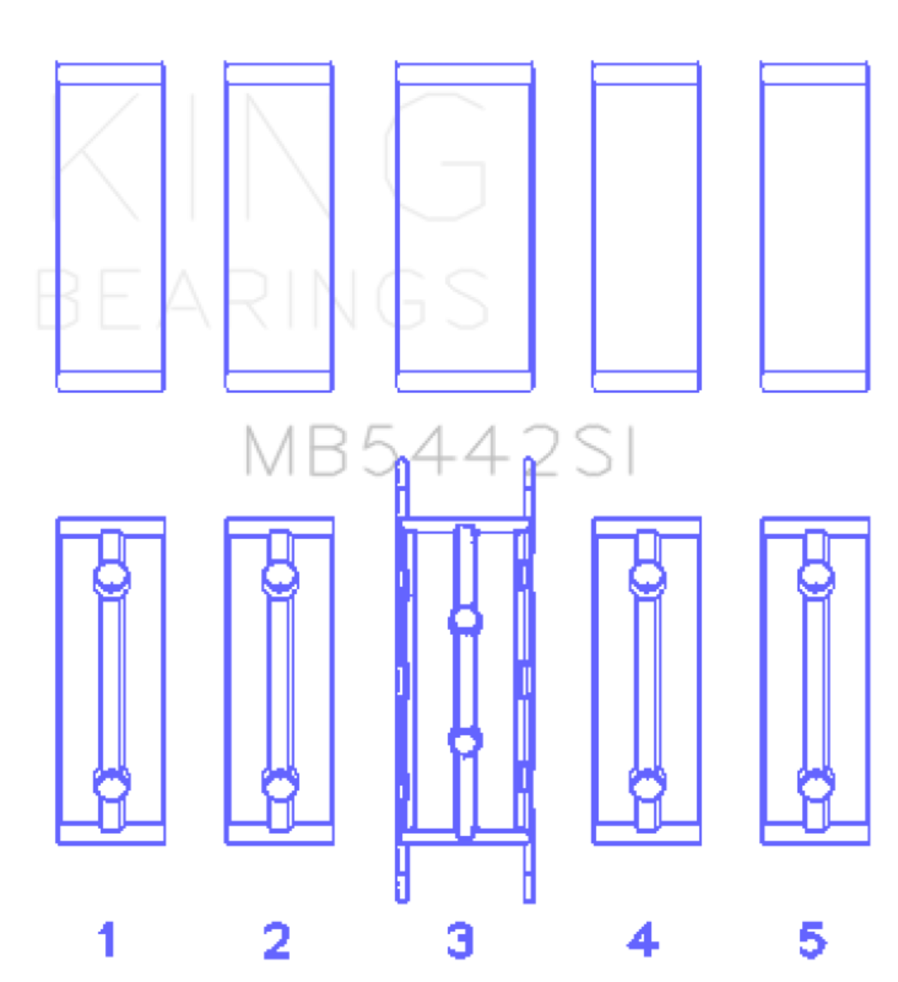 Picture of King Engine Bearings Ford/Mazda 2.0L/2.3L Duratec (Size +1.0) Performance Main Bearing Set