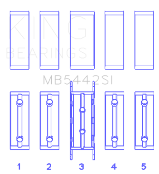 Picture of King Engine Bearings Ford/Mazda 2.0L/2.3L Duratec (Size +1.0) Performance Main Bearing Set