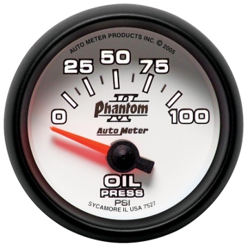 Picture of Autometer Phantom II 52mm Short Sweep Electronic 0-100psi Oil Pressure Gauge