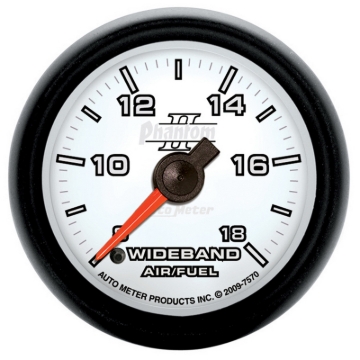 Picture of Autometer Phantom II 52mm Full Sweep Electronic 8:1-18:1 AFR Wideband Air/Fuel Ratio Analog Gauge