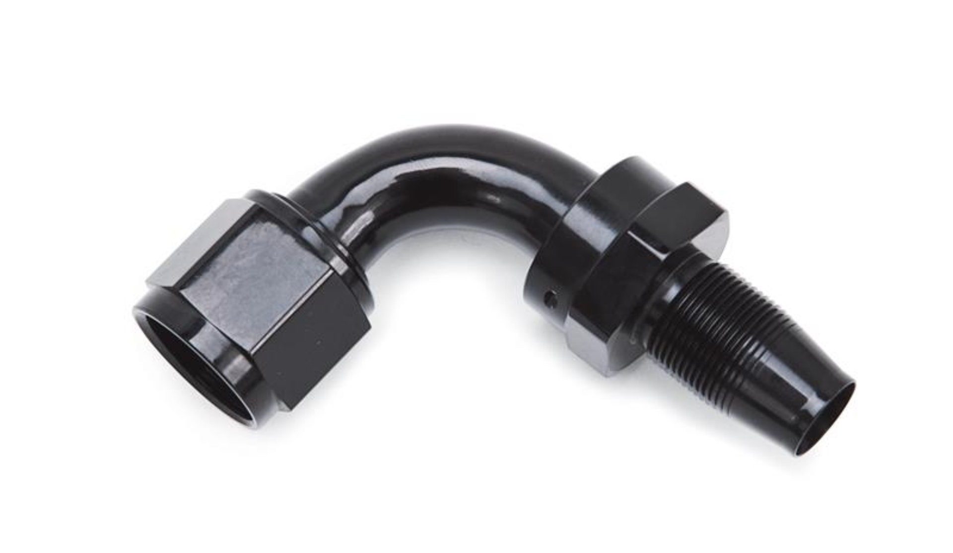 Picture of 8AN 2-Piece 90 Degree Swivel Hose End Without Socket With Black Finish