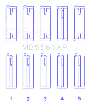 Picture of King Engine Bearings Audi A4 1.8L AEB Performance Main Bearing Set - Size +.25mm
