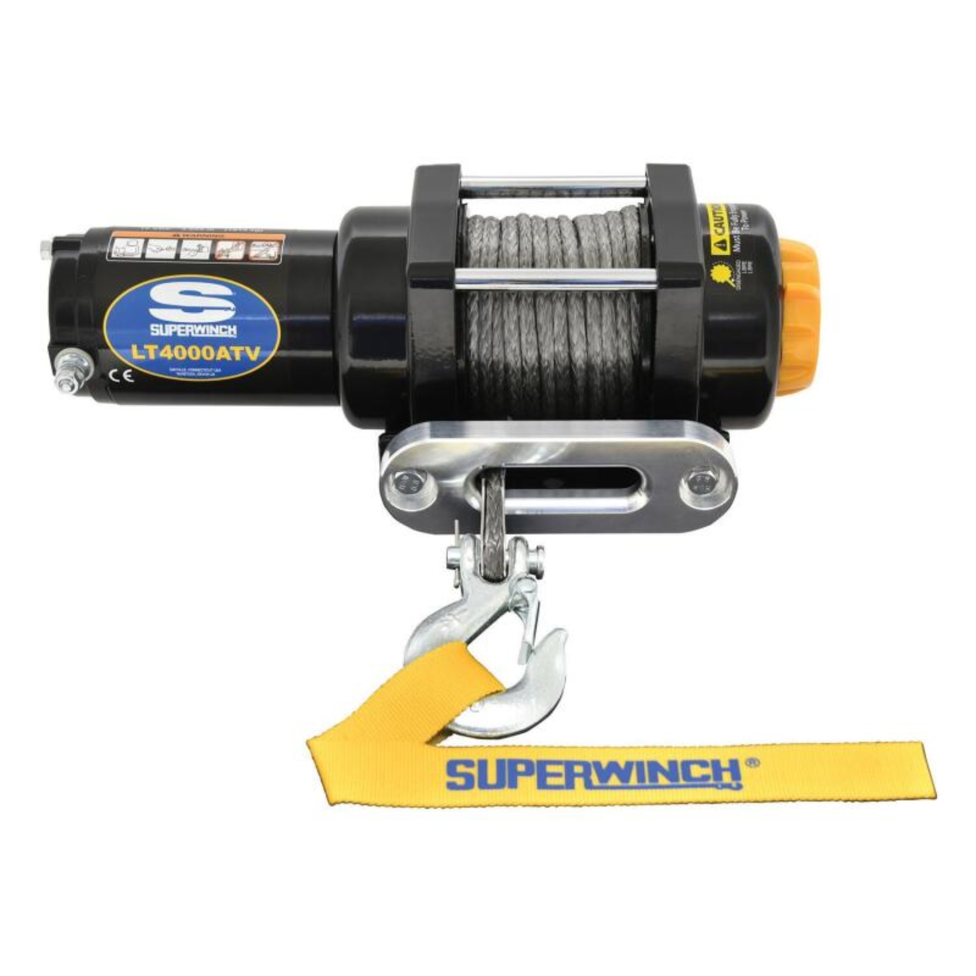 Picture of 4;000 lbs; 12 VDC; 3/16 in x 50 ft synthetic rope; sealed solenoid; 12 ft handhe