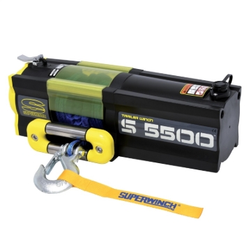 Picture of 5;500 lbs; 12 VDC; 1/4 in x 60 ft synthetic rope; 30.5 ft handheld remote contro