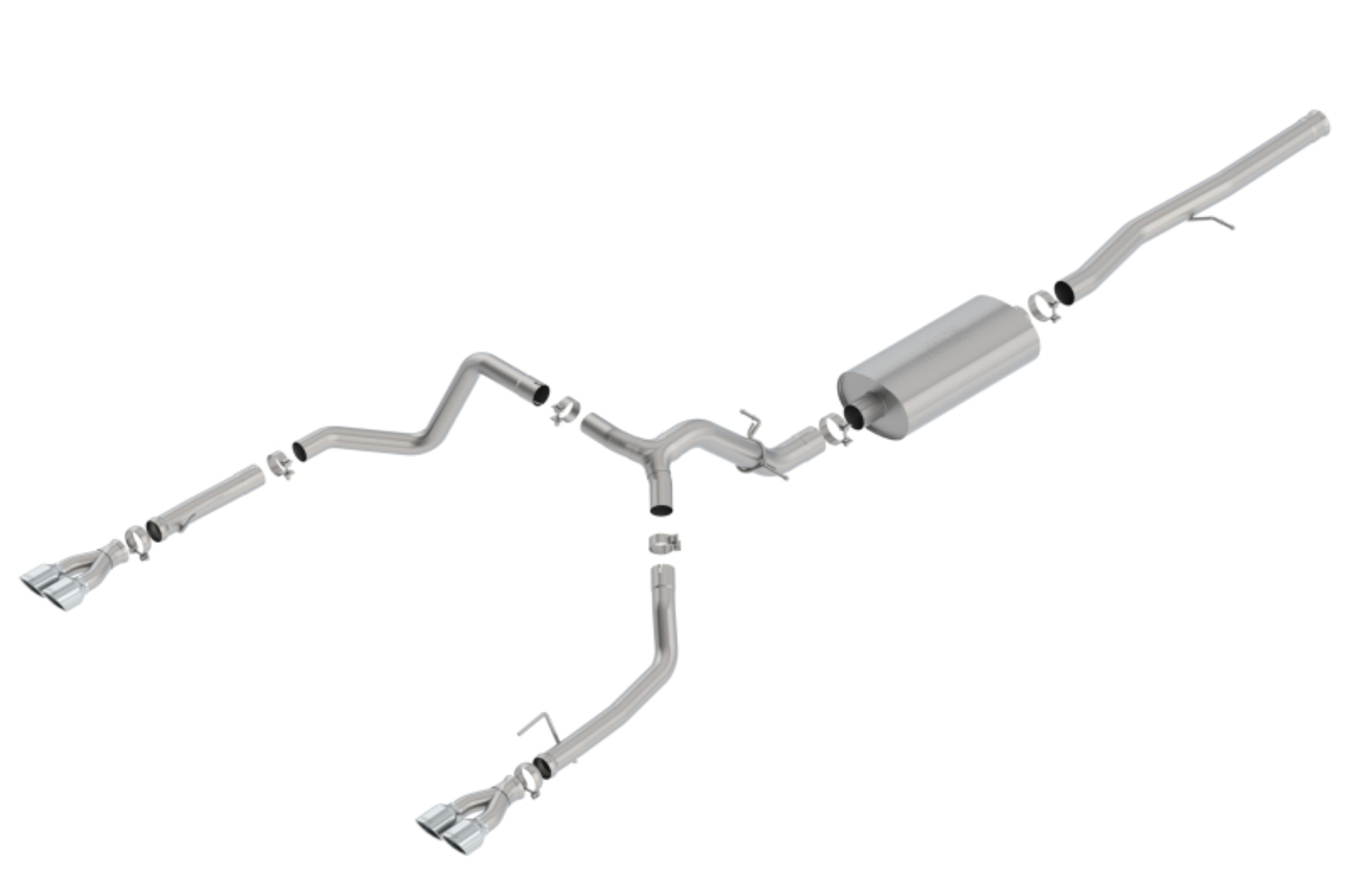Picture of Borla 19 Chevrolet Silverado/GMC Sierra 1500 6.2L SS Touring Catback Exhaust - Square Chrome Tips