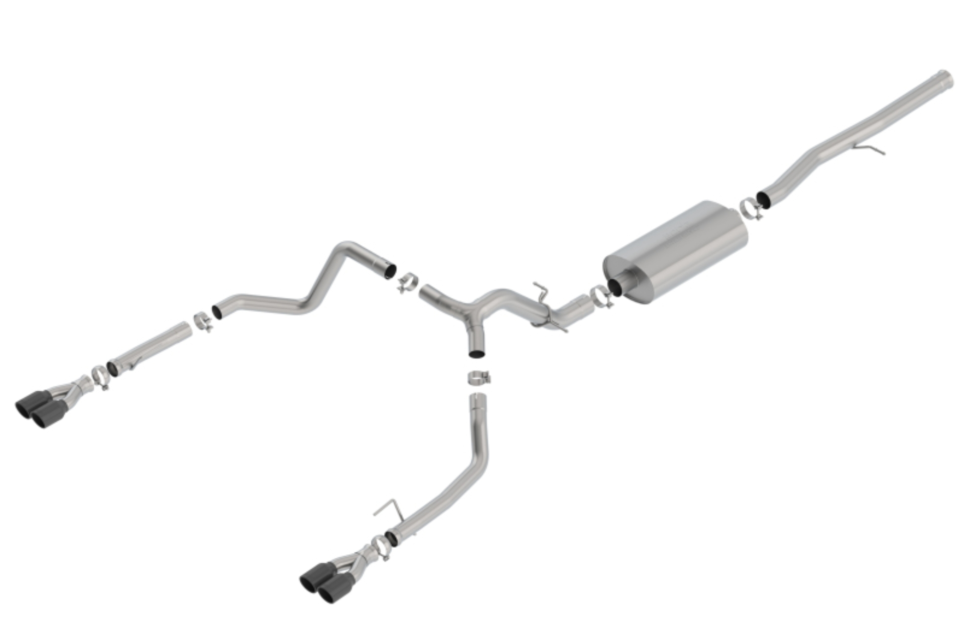 Picture of Borla 19 Chevrolet Silverado/GMC Sierra 1500 6.2L SS Touring Catback Exhaust - Black Chrome Tips