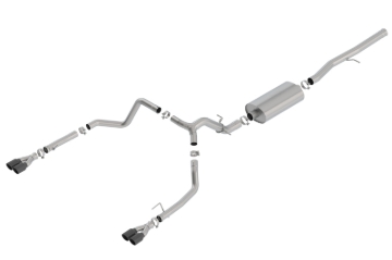 Picture of Borla 19 Chevrolet Silverado/GMC Sierra 1500 6.2L SS Touring Catback Exhaust - Black Chrome Tips
