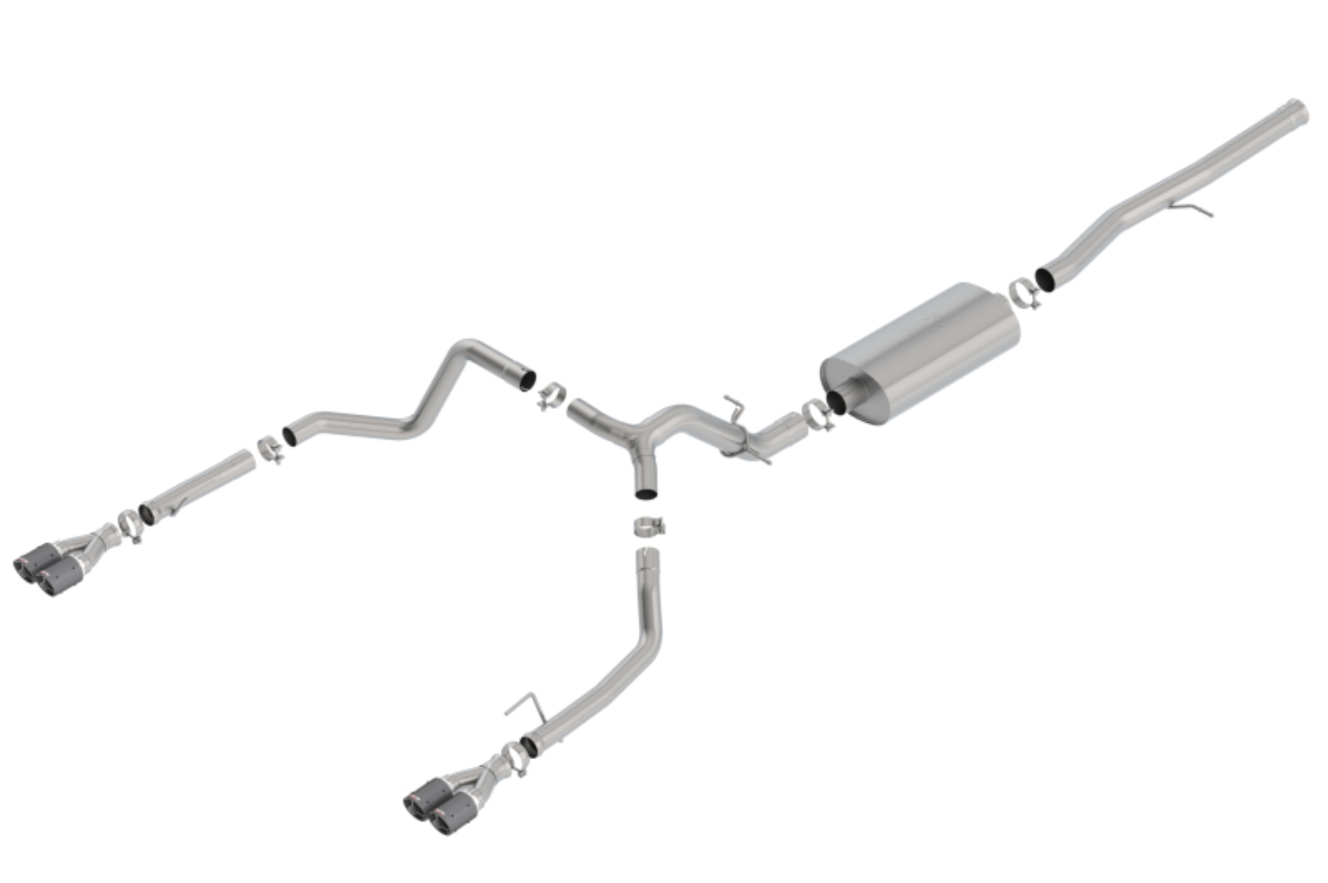Picture of Borla 19 Chevrolet Silverado/GMC Sierra 1500 6.2L SS Touring Catback Exhaust - Carbon Fiber Tips