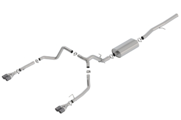 Picture of Borla 19 Chevrolet Silverado/GMC Sierra 1500 6.2L SS Touring Catback Exhaust - Carbon Fiber Tips