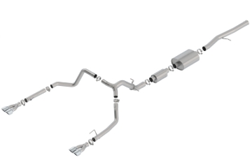 Picture of Borla 19 Chevrolet Silverado/GMC Sierra 1500 6.2L SS (S-Type) Catback Exhaust - Square Chrome Tips