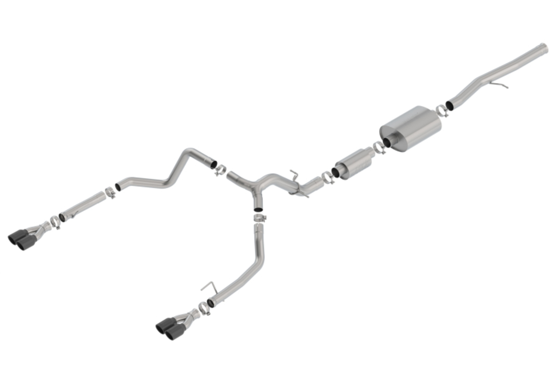 Picture of Borla 19 Chevrolet Silverado/GMC Sierra 1500 6.2L SS (S-Type) Catback Exhaust - Black Chrome Tips