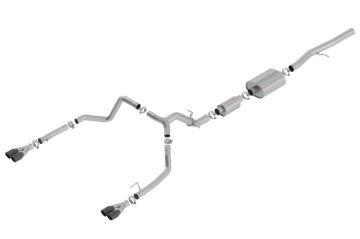Picture of Borla 19 Chevrolet Silverado/GMC Sierra 1500 6.2L SS (S-Type) Catback Exhaust - Black Chrome Tips