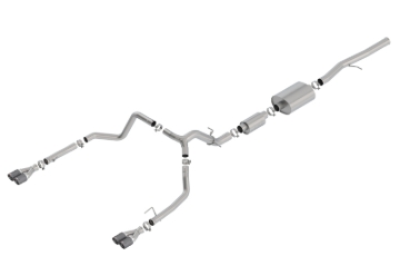 Picture of Borla 19 Chevrolet Silverado/GMC Sierra 1500 6.2L SS (S-Type) Catback Exhaust - Carbon Fiber Tips