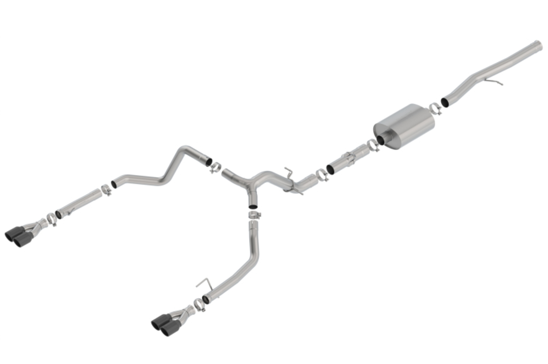 Picture of Borla 19 Chevrolet Silverado/GMC Sierra 1500 6.2L SS ATAK Catback Exhaust - Black Chrome Tips