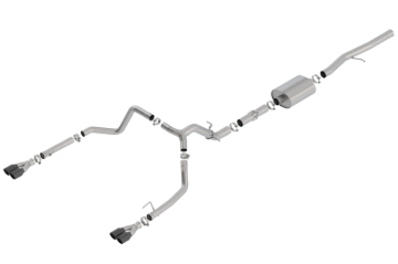 Picture of Borla 19 Chevrolet Silverado/GMC Sierra 1500 6.2L SS ATAK Catback Exhaust - Black Chrome Tips