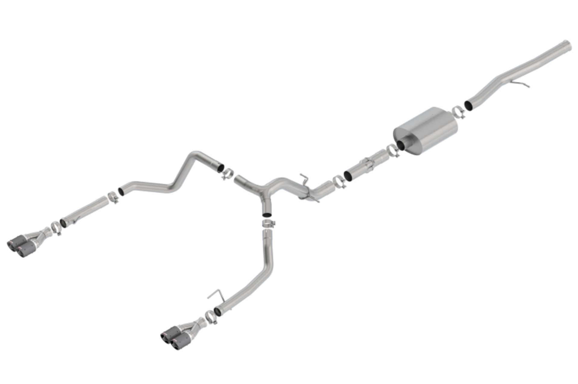 Picture of Borla 19 Chevrolet Silverado/GMC Sierra 1500 6.2L SS ATAK Catback Exhaust - Carbon Fiber Tips