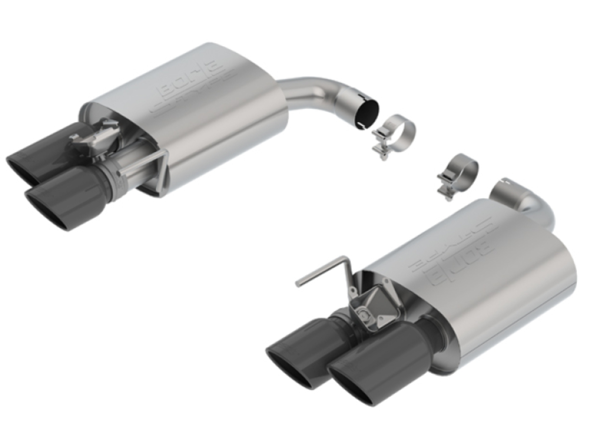 Picture of Borla 18-19 Ford Mustang GT 5.0L AT/MT 2.5in S-Type Axle Back Exhaust w/ Valves - Black Chrome Tips