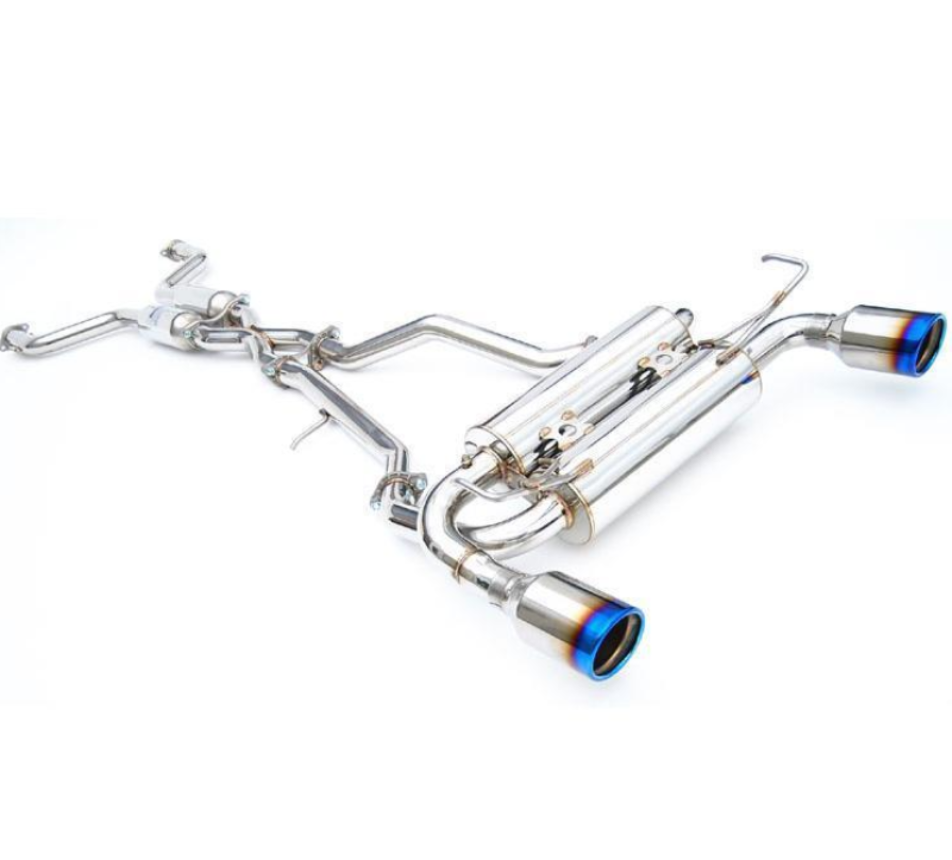 Picture of Invidia 2017+ Infiniti Q60 3.0 TT Silver Sport/Red Sport Gemini Rolled Titanium Tip Cat-back Exhaust