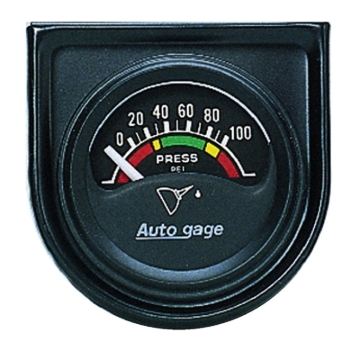 Picture of Autometer AutoGage Gauge Console 1.5in 100psi Electric Oil Pressure Gauge - Black Dial/Black Bezel