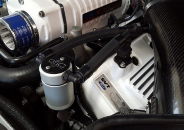 Picture of J&L 07-14 Ford Mustang GT500 Driver Side Oil Separator 3.0 - Clear Anodized
