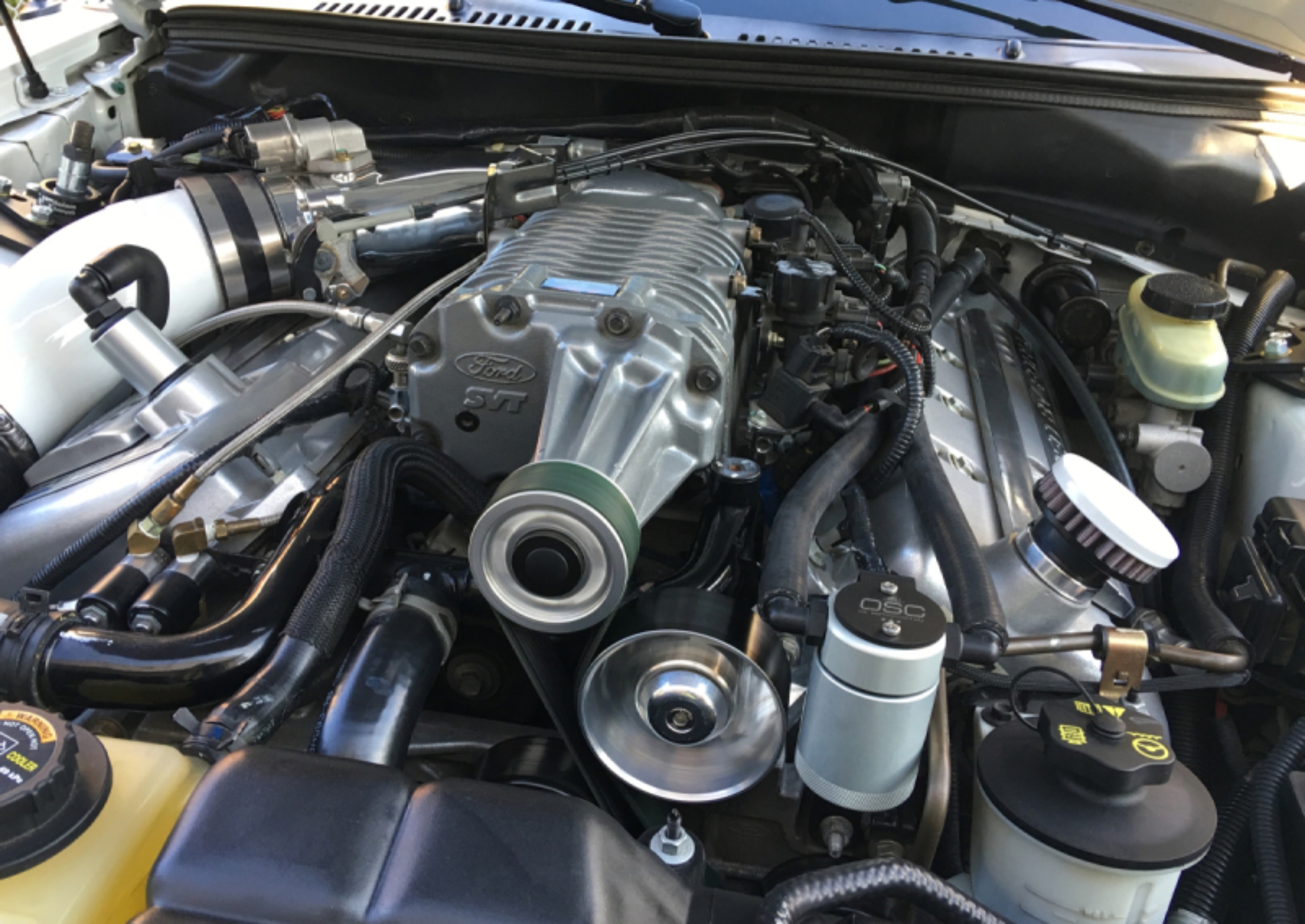 Picture of J&L 99-04 Ford Mustang SVT Cobra Driver Side Oil Separator 3.0 - Clear Anodized