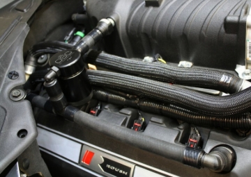 Picture of J&L 11-17 Ford Mustang GT (w/Roush/VMP S/C) Passenger Side Oil Separator 3.0 - Black Anodized