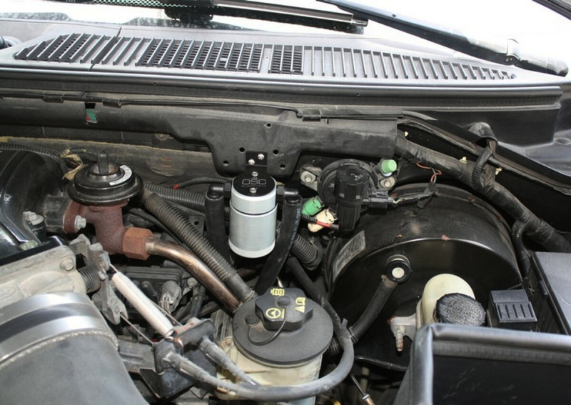 Picture of J&L 99-04 Ford Lightning Driver Side Oil Separator 3.0 - Clear Anodized