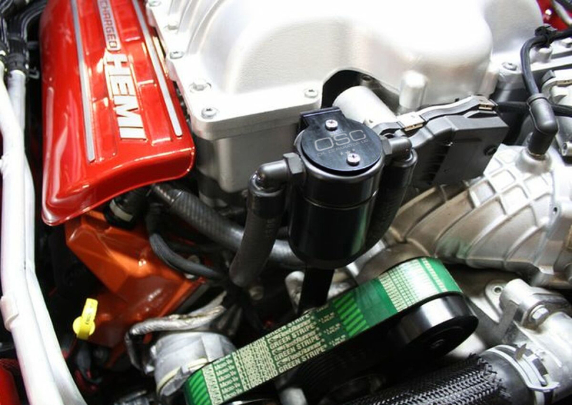 Picture of J&L 15-25 Dodge Hellcat/Demon 6.2L Hemi Passenger Side Oil Separator 3.0 - Black Anodized