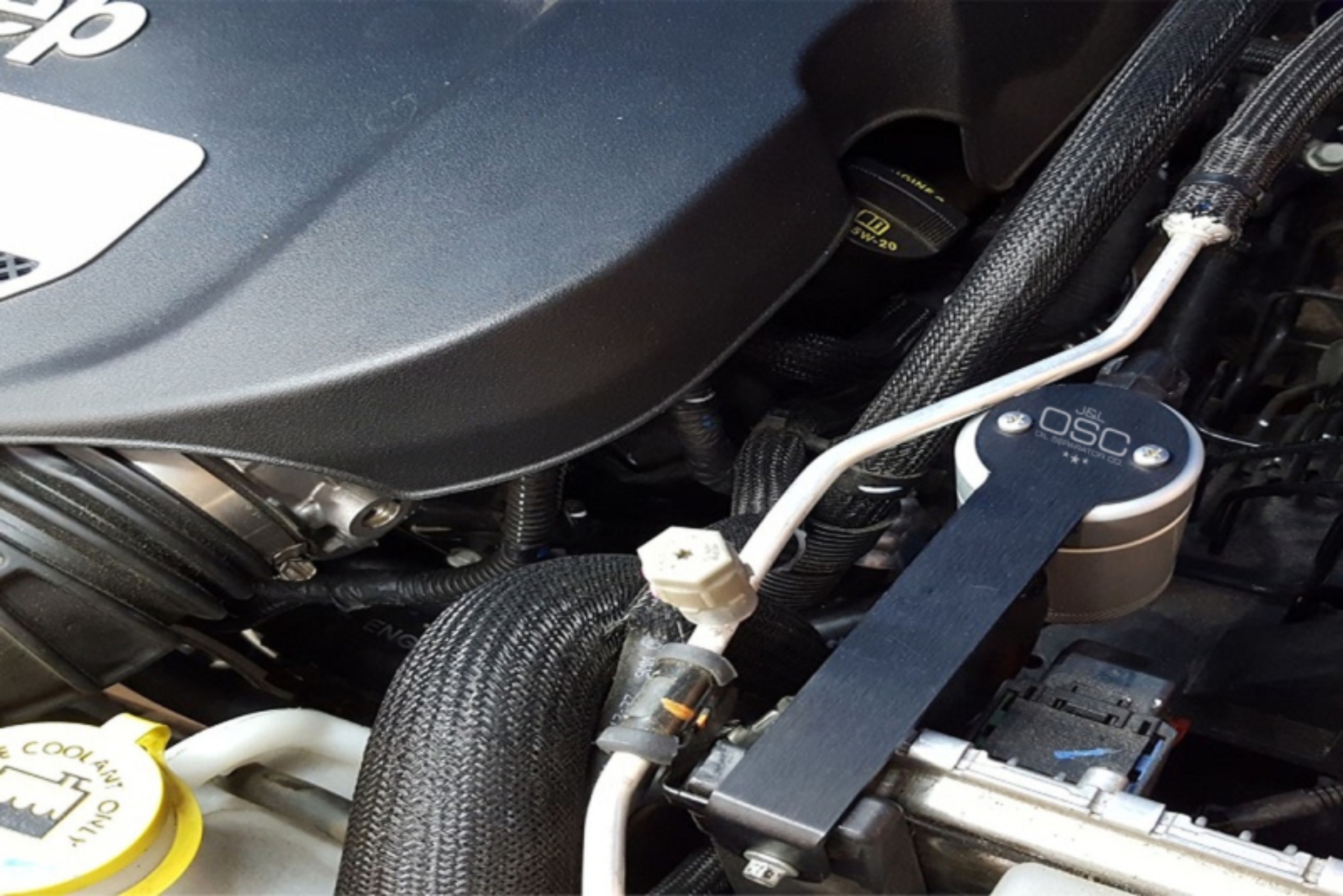 Picture of J&L 12-17 Jeep Wrangler JK 3.6L Passenger Side Oil Separator 3.0 - Clear Anodized