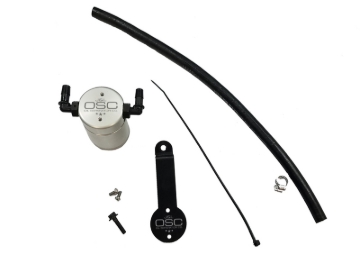Picture of J&L 16-21 Honda Civic 1.5L Turbo (EX & Si) Passenger Side Oil Separator 3.0 - Clear Anodized