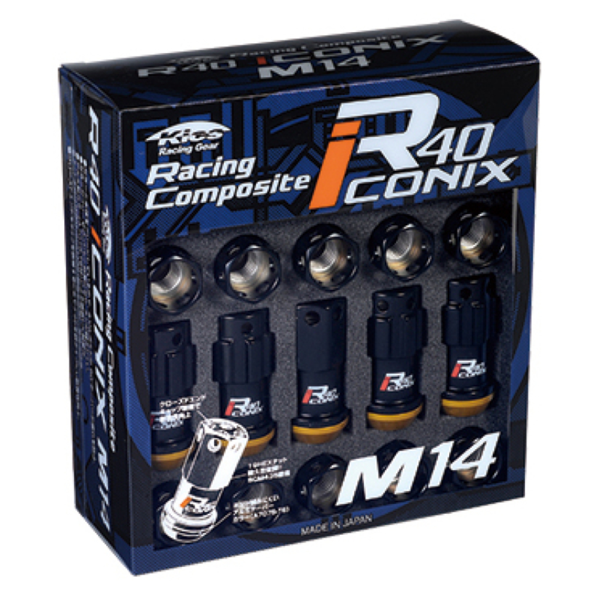 Picture of Project Kics KYO-EI R40 Iconix M14x1.25 Black Lock & Nut Set (Capless)