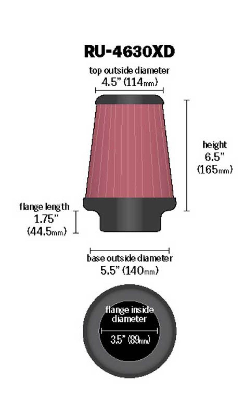Picture of K&N Engineering KN Universal Air Filter - RU-4630XD
