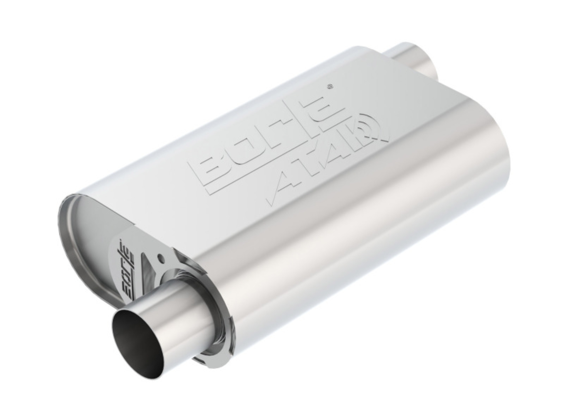 Picture of Borla CrateMuffler Small Block Chevrolet ATAK 2.5in Offset/Offset 14inx4.35inx9in Muffler