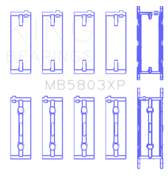 Picture of King Engine Bearings BMW S65B40A Crankshaft Main Bearings Set of 5