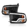 Picture of ANZO 09-18 Dodge Ram 1500 Plank Style Projector Headlights Black w/ Halo
