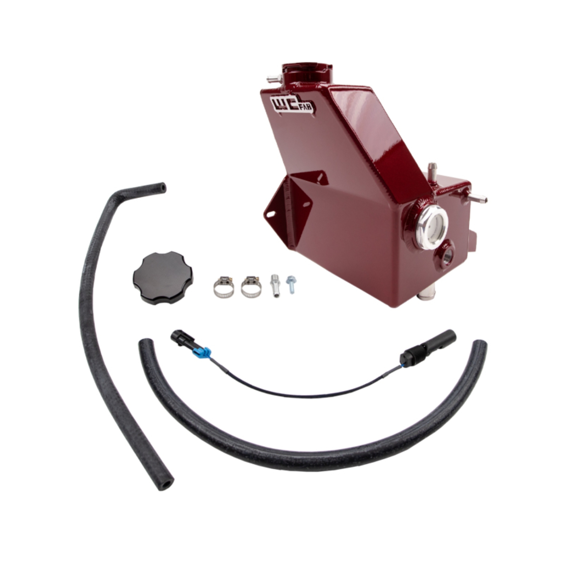 Picture of Wehrli 13-18 Dodge 6.7L Cummins OEM Placement Coolant Tank Kit - WCFab Red