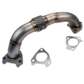 Picture of Wehrli 01-16 Chevrolet 6.6L Duramax 2in Stainless Driver Side Up Pipe w/Gaskets (Single/Twin Turbo)