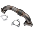 Picture of Wehrli 01-04 Chevrolet 6.6L Duramax LB7 2in Stainless Passenger Side Up Pipe w/Gaskets (Twin Turbo)
