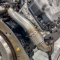 Picture of Wehrli 01-04 Chevrolet 6.6L Duramax LB7 2in Stainless Passenger Side Up Pipe w/Gaskets (Twin Turbo)