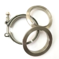 Picture of Ticon Industries 2.5in Titanium V-Band Clamp Assembly (2 Flanges/1 Clamp)