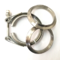 Picture of Ticon Industries 3.0in Titanium V-Band Clamp Assembly (2 Flanges/1 Clamp)