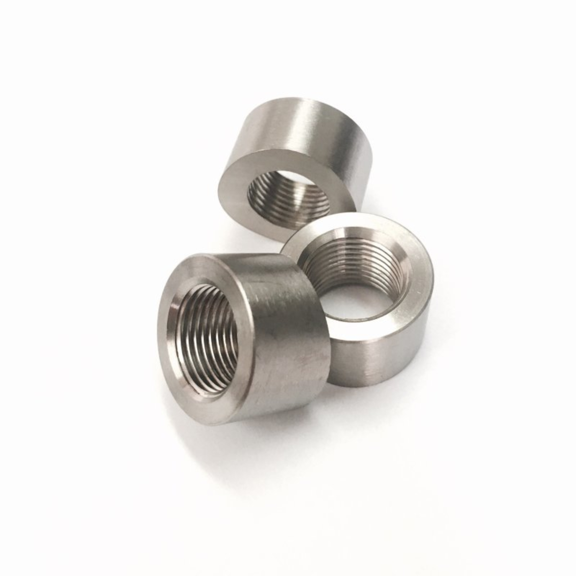 Picture of Ticon Industries 3/8in NPT Titanium Sensor Bung 1.5in to 5in Tubing - Coped End