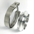 Picture of Stainless Bros 3.0in 304SS V-Band Assembly - 2 Flanges/1 Clamp