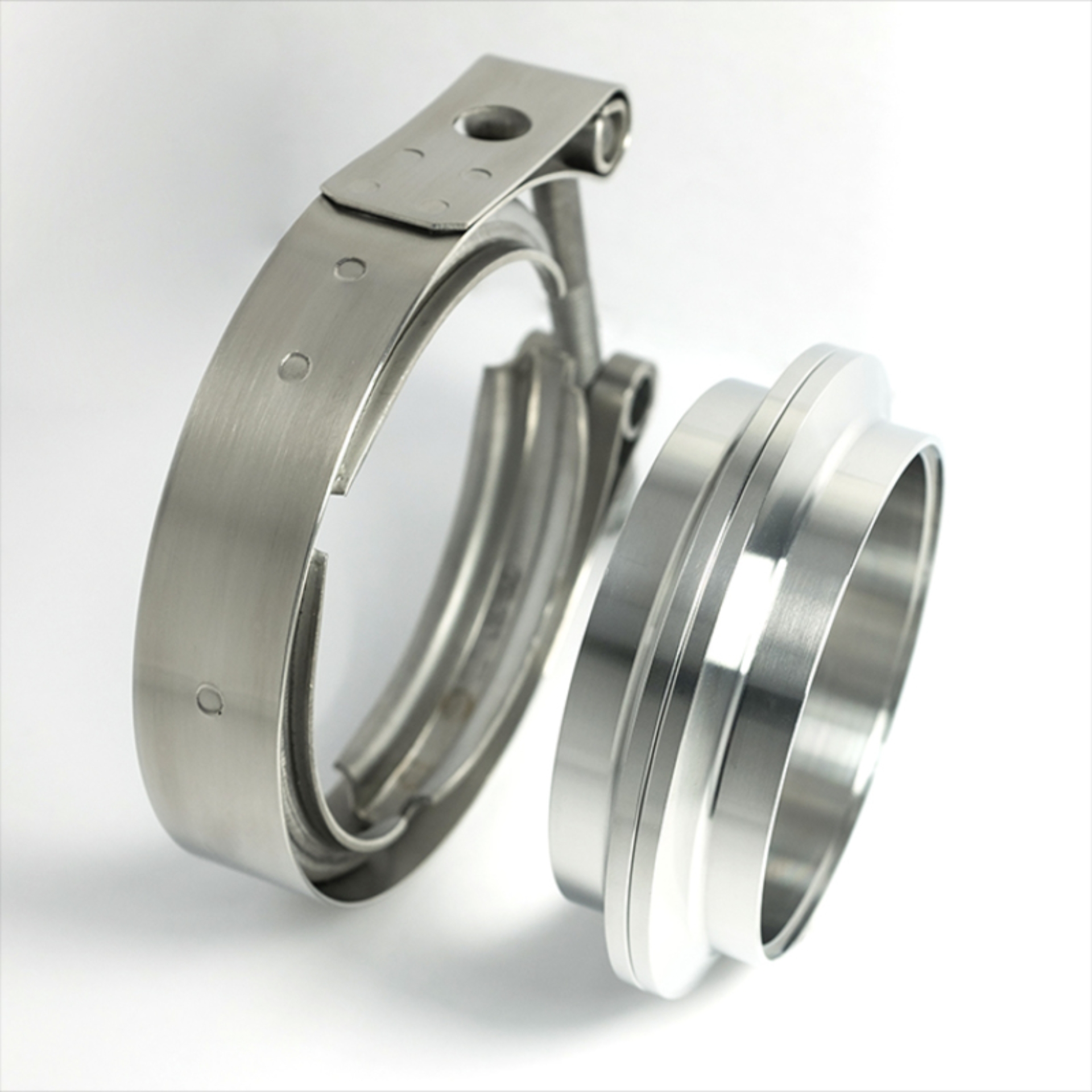 Picture of Stainless Bros 3.0in 304SS V-Band Assembly - 2 Flanges/1 Clamp