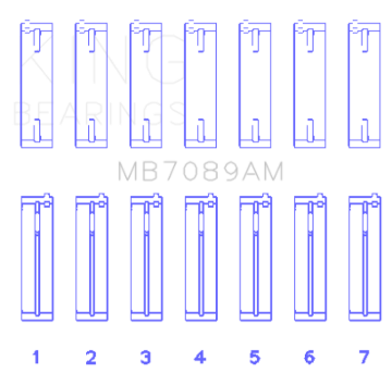 Picture of King Engine Bearings Audi/Volkswagen ABV/AES/AUE Crankshaft Main Bearing Set (Set of 7) - Size STD