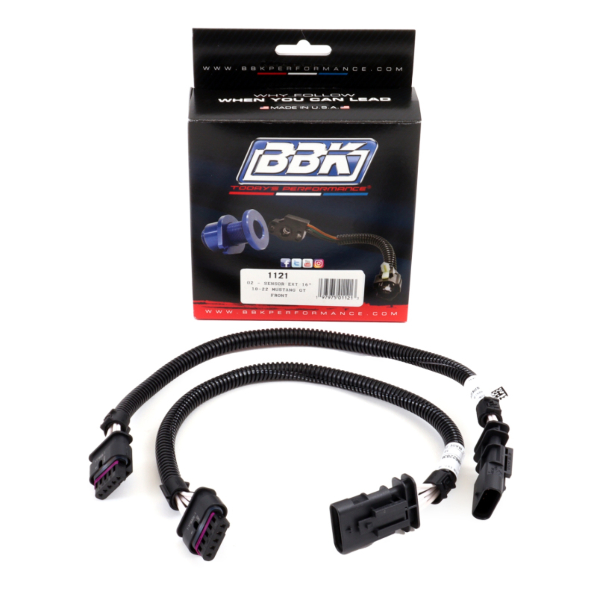 Picture of BBK 18-20 Ford Mustang GT O2 Sensor Wire Harness Extensions 16in (Pair)