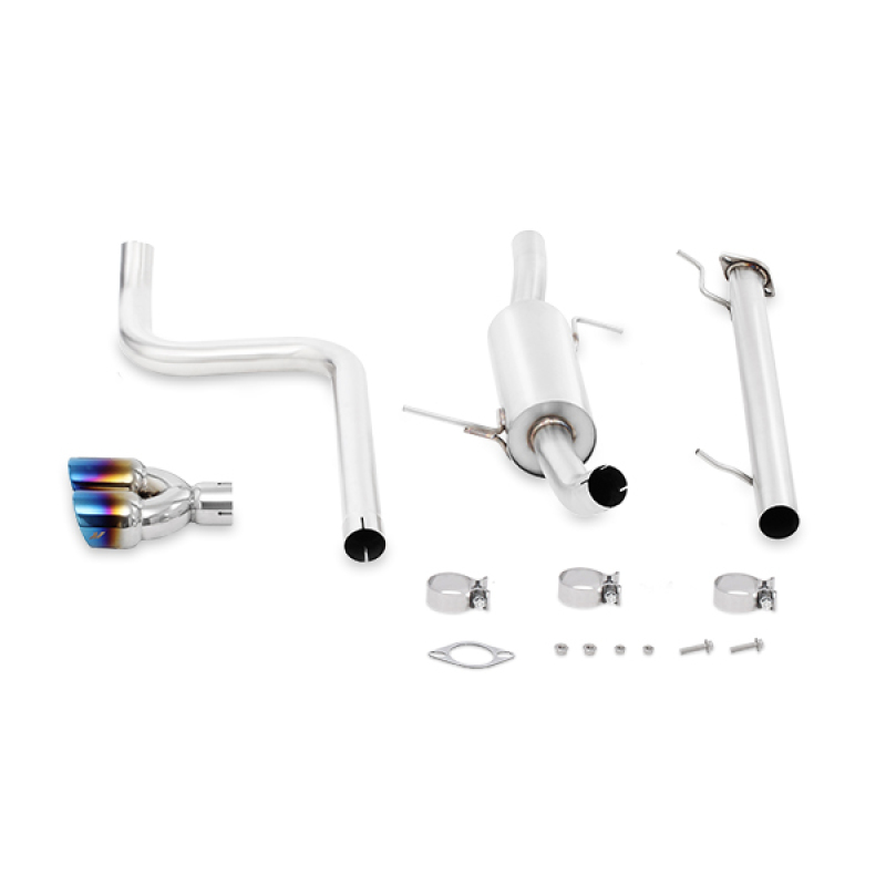 Picture of Mishimoto 14-16 Ford Fiesta ST 1.6L 2.5in Stainless Steel Cat-Back Exhaust w/ Burnt Ti Tips