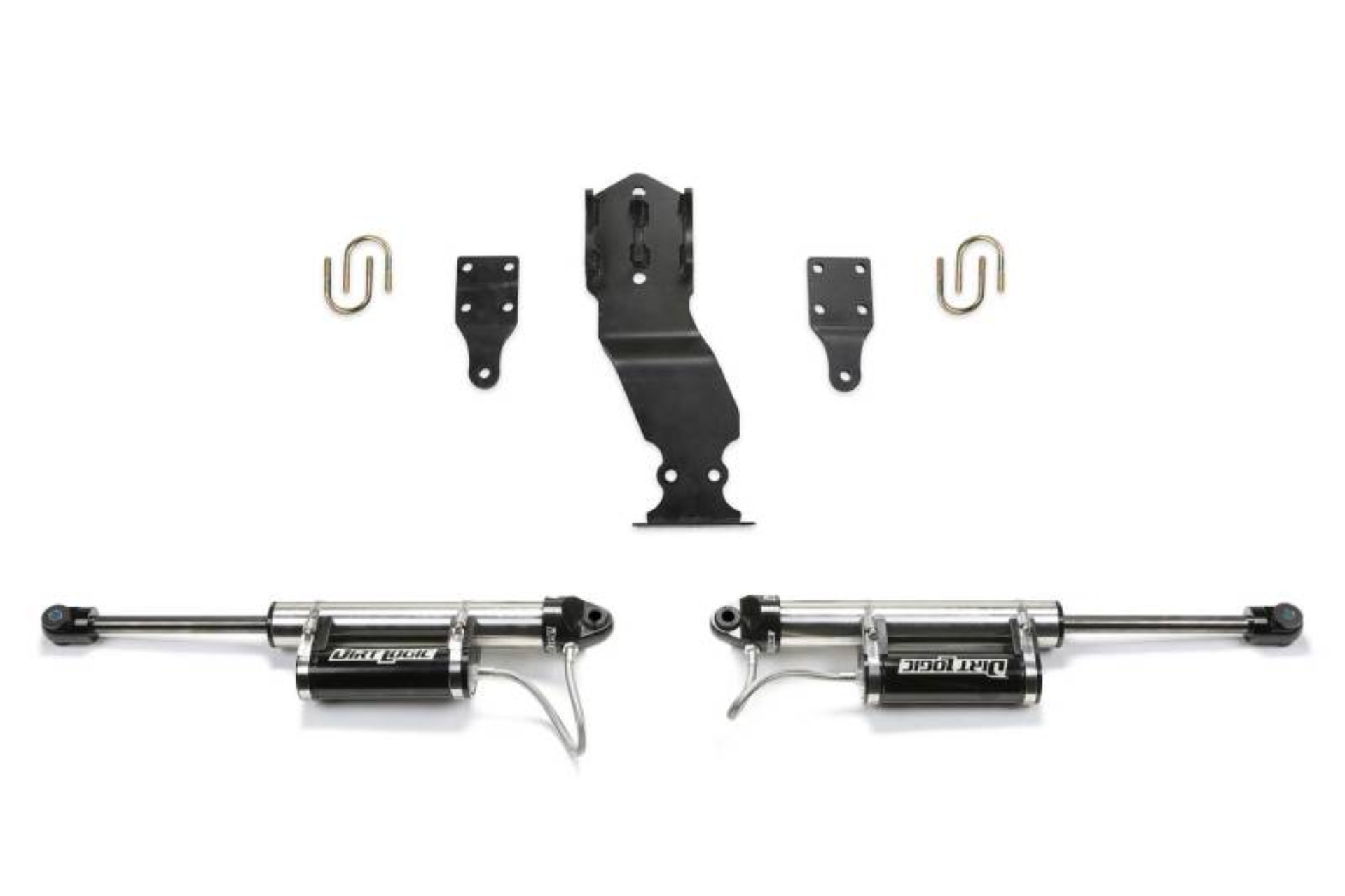 Picture of Fabtech 19-20 Ford F450/F550 4WD Dual Steering Stabilizer System w/DL 2.25 Resi Shocks